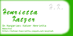 henrietta katzer business card